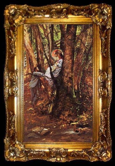 framed  Jules Tavernier In Wildwood Glen, ta009-2